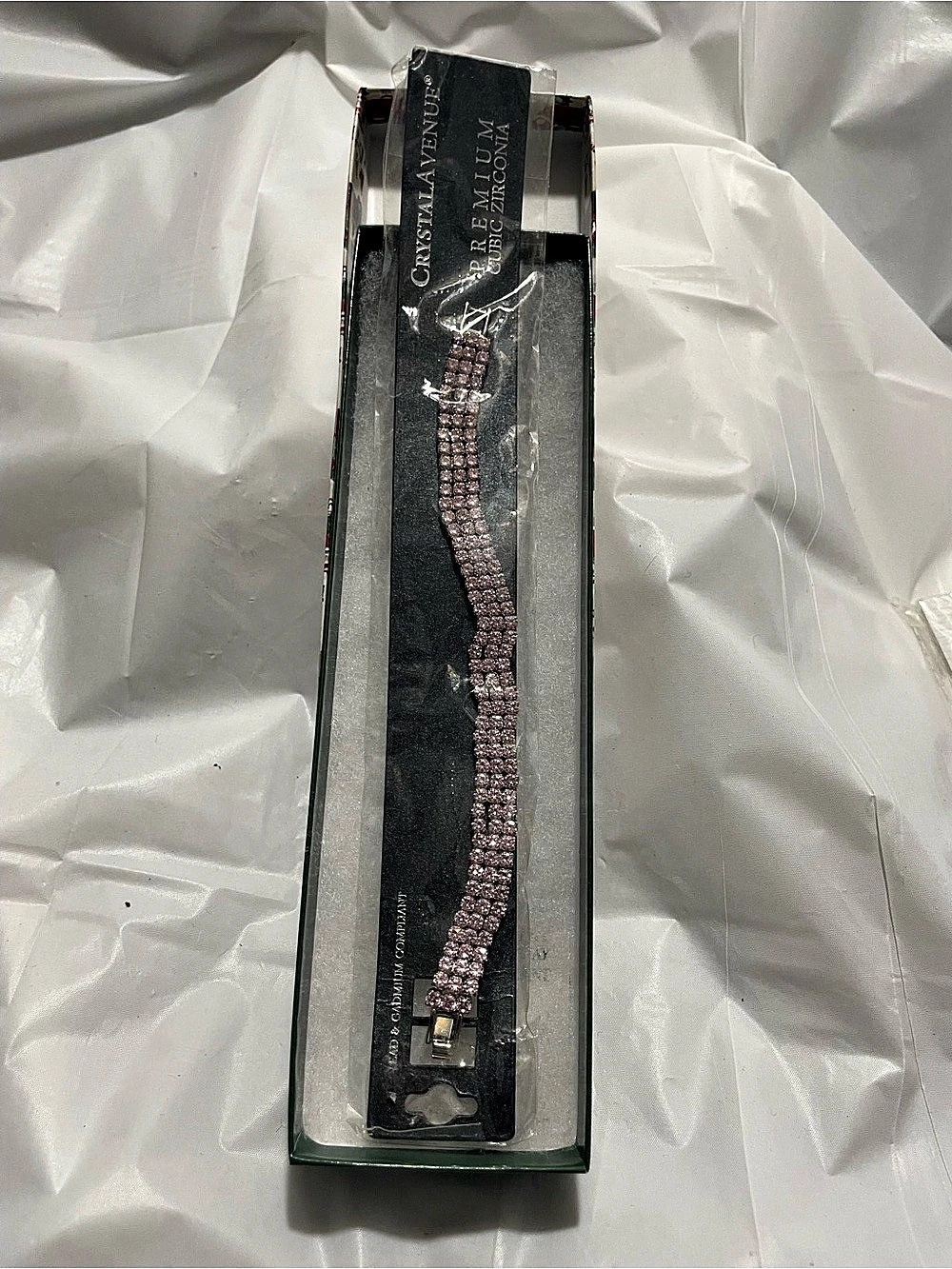 Christian Bernard Pink Crystal Tennis Bracelet NWT